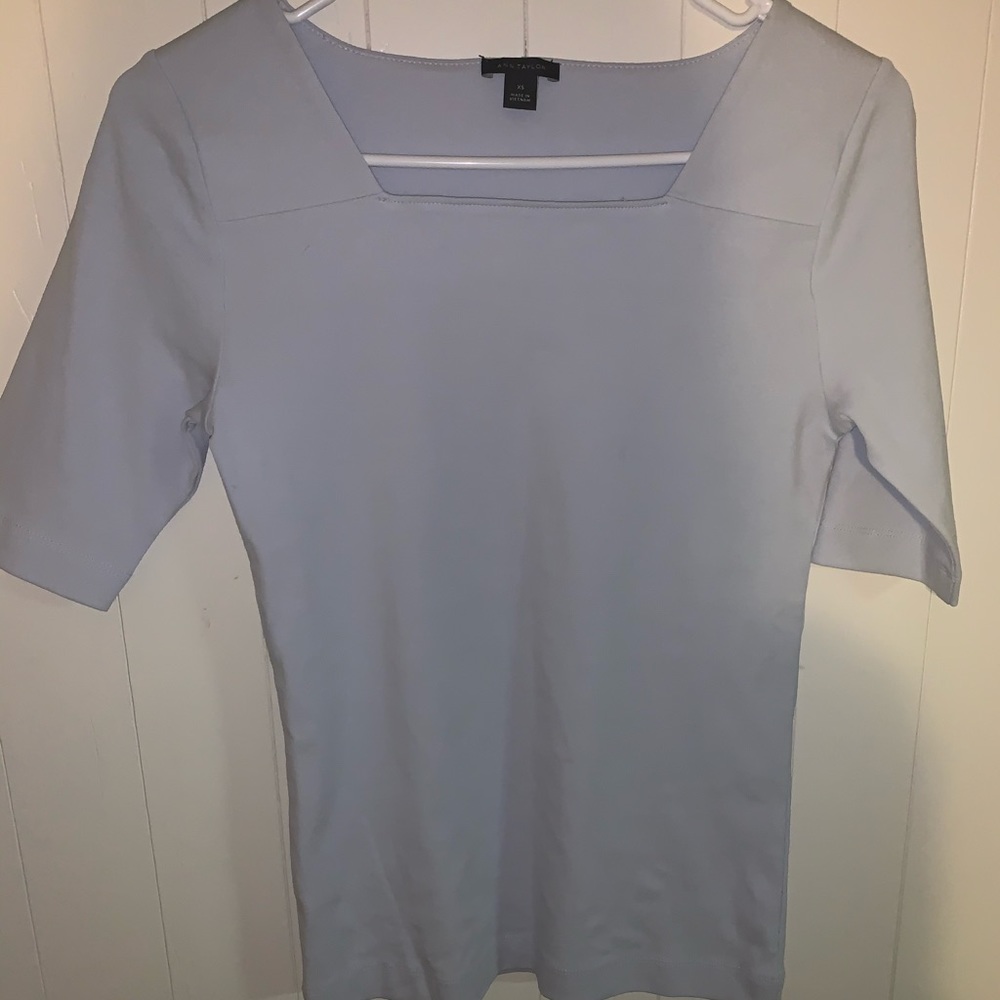 Ann Taylor Short Sleeve Square Neck Top